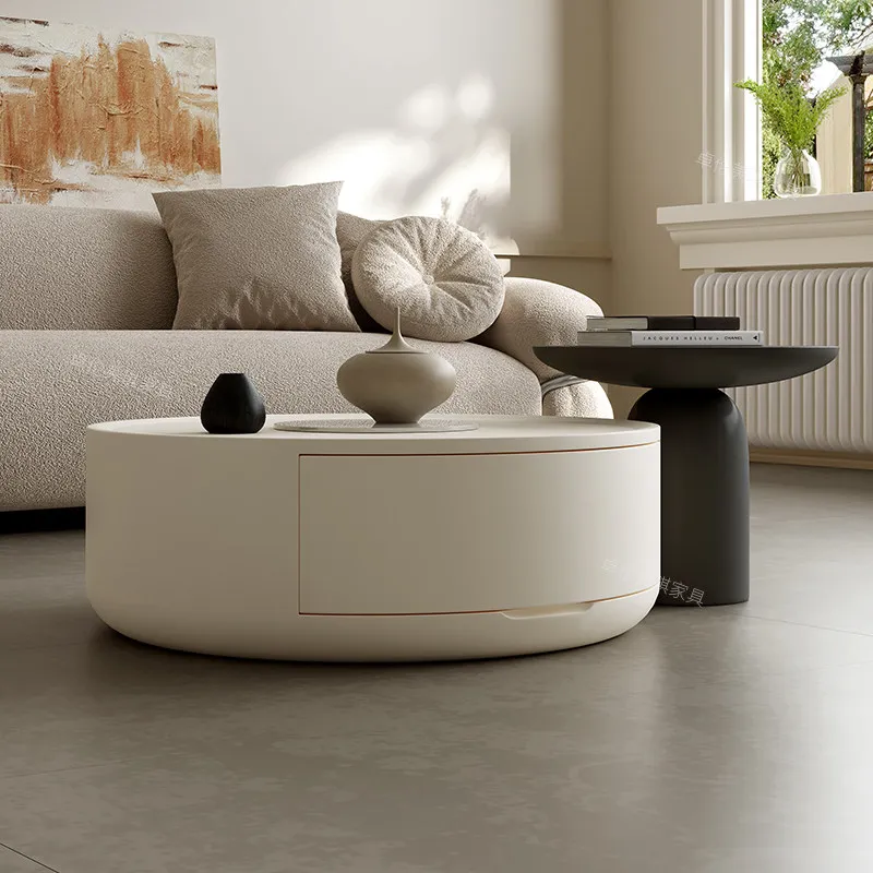 Cream style coffee table combination simple modern small apartment size round side table movable Italian home small coffee table
Cream style coffee table combination simple modern small apartment size round side table movable Italian home small coffee table