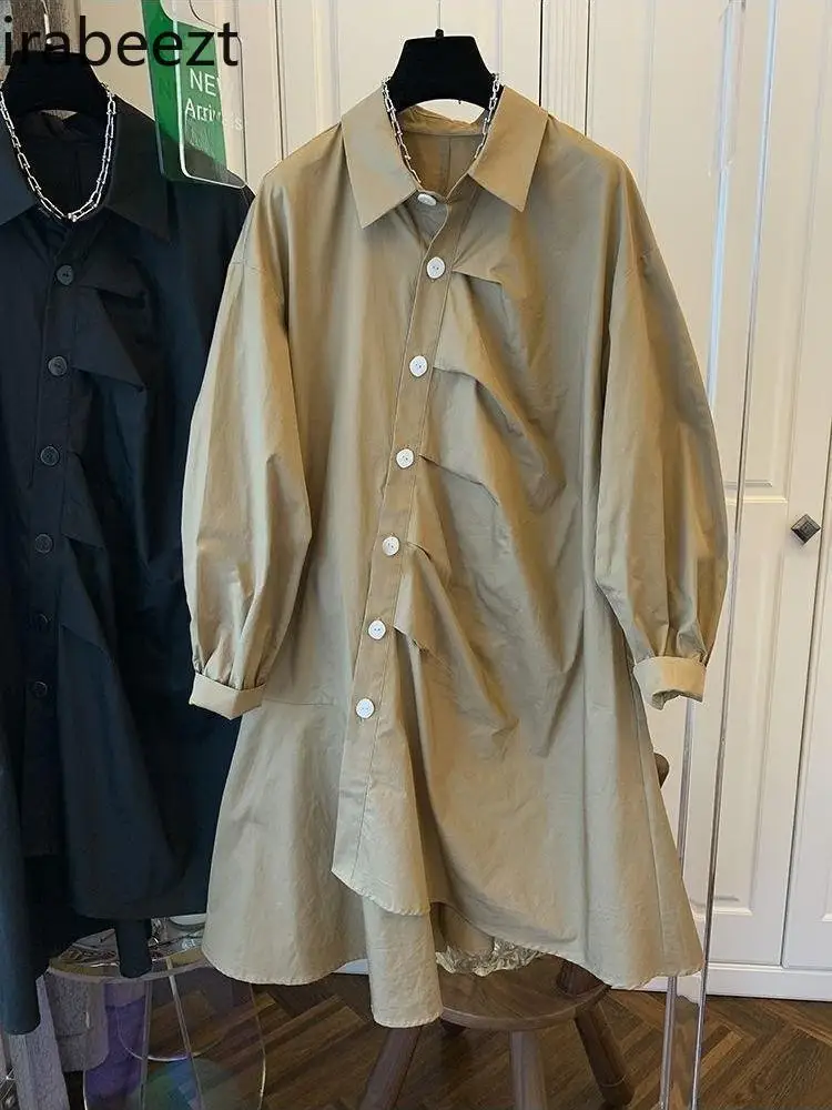 Autumn Loose Casual Cotton Design Sense of Small Skirt Vintage Temperament Diagonal Buckle Irregular Long-sleeved Dress
Autumn Loose Casual Cotton Design Sense of Small Skirt Vintage Temperament Diagonal Buckle Irregular Long-sleeved Dress