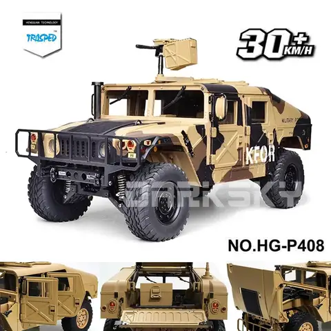 P408 1/10 HG 2.4G 16CH RC Car Remote Control Car Metal Chassis Off-road Vehicle Crawler Climbing Model Adult Children's Toys