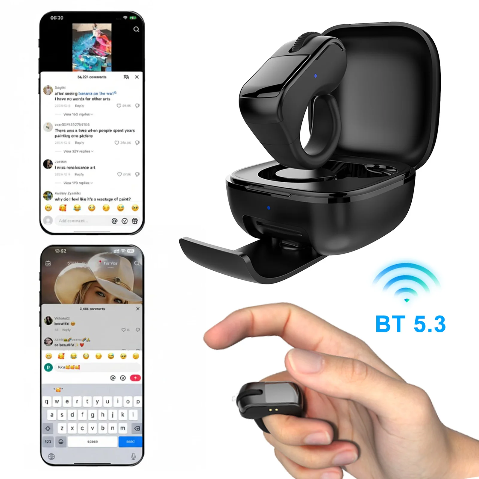 BT Scrolling Ring with A Touchpad Remote Control Page Turner for iPhone iPad Android Ebook Reading
BT Scrolling Ring with A Touchpad Remote Control Page Turner for iPhone iPad Android Ebook Reading