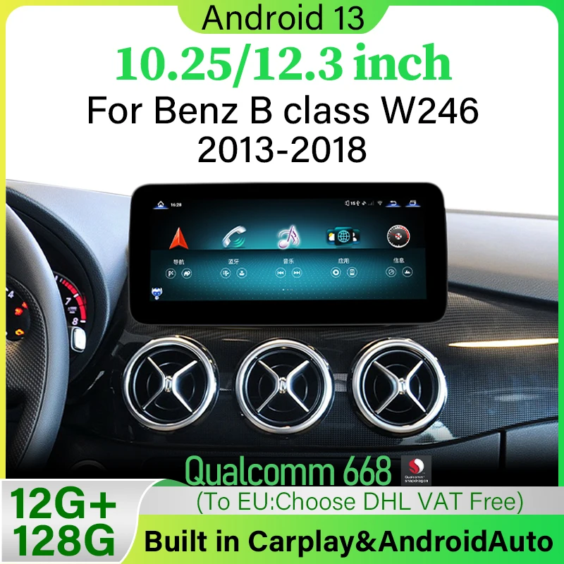 Android 13 Qualcomm 668 Car Multimedia Video Player For Mercedes Benz B Class W246 2013-2018 Auto Radio Stereo CarPlay
Android 13 Qualcomm 668 Car Multimedia Video Player For Mercedes Benz B Class W246 2013-2018 Auto Radio Stereo CarPlay