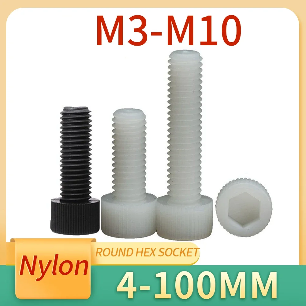 5~50Pcs M3 M4 M5 M6 M8 M10 White / Black Hexagon Hex Socket Head Screw Nylon Cup Head Knurled Plastic Bolt For Insulation Use
5~50Pcs M3 M4 M5 M6 M8 M10 White / Black Hexagon Hex Socket Head Screw Nylon Cup Head Knurled Plastic Bolt For Insulation Use