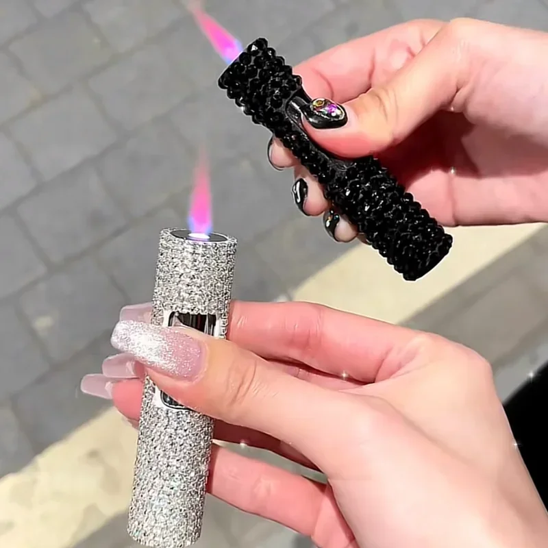 Lady Fashion Windproof Diamond Inlaid Inflatable Lighter Metal Powder Flame Portable Mini Lighter Women's Smoking Gift
Lady Fashion Windproof Diamond Inlaid Inflatable Lighter Metal Powder Flame Portable Mini Lighter Women's Smoking Gift