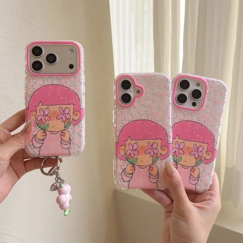 Korean Pink Flower Painting Cute Girl Phone Case For iPhone 17 Pro 16 15 Pro Max Cover with Pendant Shockproof Protective Cases
Korean Pink Flower Painting Cute Girl Phone Case For iPhone 17 Pro 16 15 Pro Max Cover with Pendant Shockproof Protective Cases