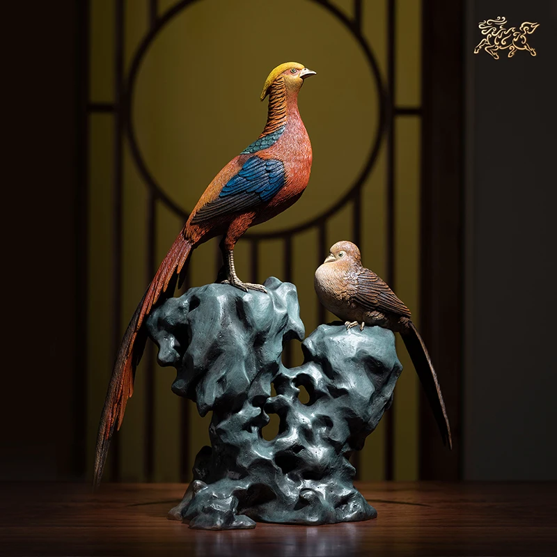 high grade home Company bring wealth money thriving business Good luck QIAN CHENG SI JIN mascot Golden pheasant brass Ornament
high grade home Company bring wealth money thriving business Good luck QIAN CHENG SI JIN mascot Golden pheasant brass Ornament