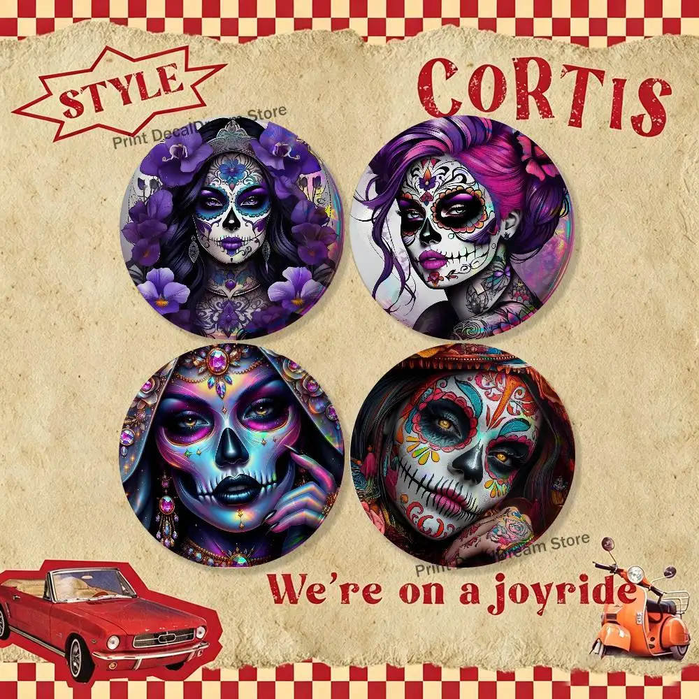 Skull Girl Catrina Sign Brooches for Backpack Accessories 25,32,44,58,75mm Round Enamel Pins 4-piece set Cartoon Anime Badge
Skull Girl Catrina Sign Brooches for Backpack Accessories 25,32,44,58,75mm Round Enamel Pins 4-piece set Cartoon Anime Badge