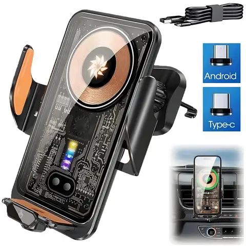 120W Fast Wireless Car Charger Automatic Clamping Mount Air Vent Phone Holder US