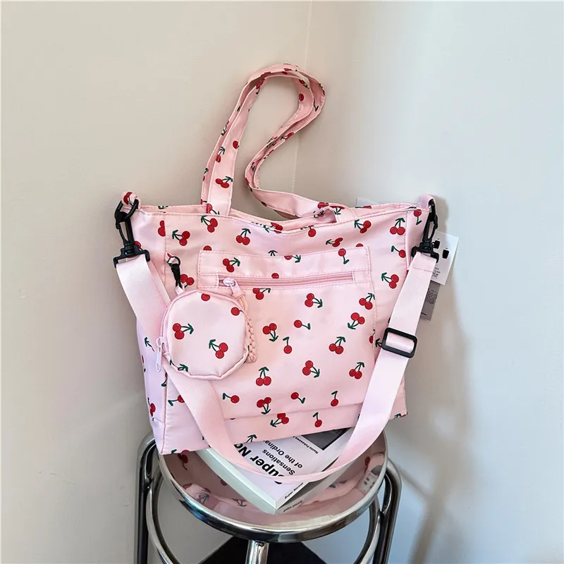 New Women Cherry Print Nylon Shoulder Crossbody Handbag Large Capacity Casual Multiuse Bag for Daily Commute College Mommy Use
New Women Cherry Print Nylon Shoulder Crossbody Handbag Large Capacity Casual Multiuse Bag for Daily Commute College Mommy Use