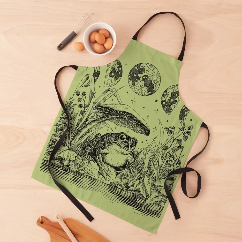 Cute Cottagecore Aesthetic Frog Mushroom Moon Witchy Vintage Pastel Green- Dark Academia Goblincore Witchcraft Froggy - Em Apron 
Cute Cottagecore Aesthetic Frog Mushroom Moon Witchy Vintage Pastel Green- Dark Academia Goblincore Witchcraft Froggy - Em Apron