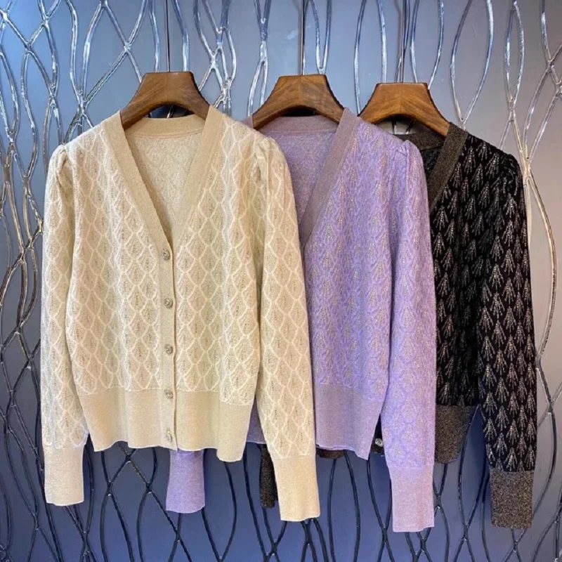 New 2023 Autumn Winter Fashion Cardigan Coats High Quality Wool Knitting Long Sleeve Purple Beige Black Sweater Cardigan Outwear
New 2023 Autumn Winter Fashion Cardigan Coats High Quality Wool Knitting Long Sleeve Purple Beige Black Sweater Cardigan Outwear