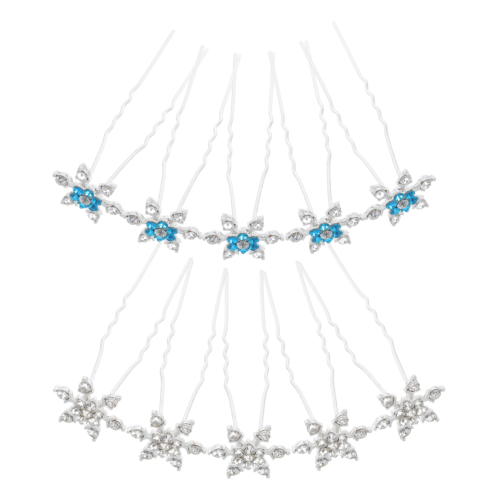 10pcs Sparkly Rhinestone Snowflake Clips U-Shaped Hair Forks Wedding Bridal Accessories Crystal Hairpins For Christmas Party
10pcs Sparkly Rhinestone Snowflake Clips U-Shaped Hair Forks Wedding Bridal Accessories Crystal Hairpins For Christmas Party