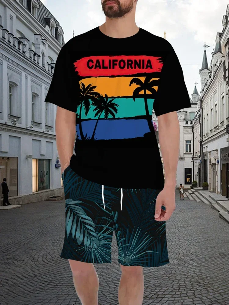 Men's 3D Summer Short Sleeve Set Floral Printed Round Neck T Shirt Set Street Outdoor Breathable T-shirt Drawstring Shorts Set
Men's 3D Summer Short Sleeve Set Floral Printed Round Neck T Shirt Set Street Outdoor Breathable T-shirt Drawstring Shorts Set
