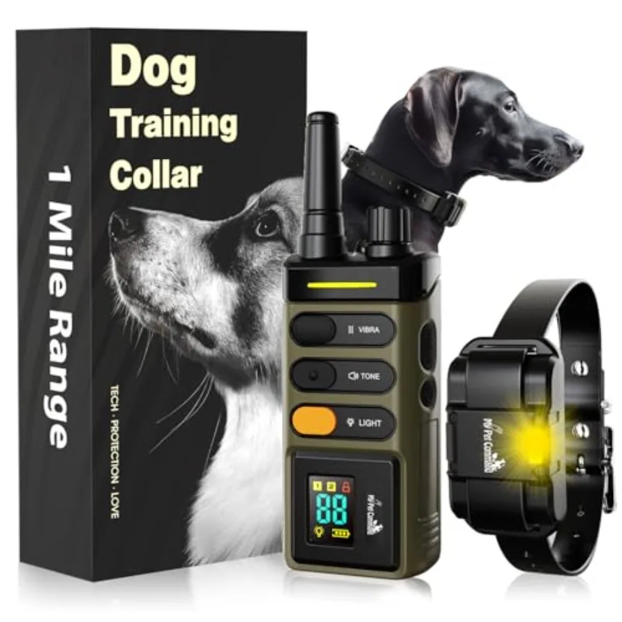 Long Range Dog Training Collar for Outdoor Use, Waterproof Nylon, Black, 1-Mile Remote Control with Shock/Vibrate/Tone/Beacon,
Long Range Dog Training Collar for Outdoor Use, Waterproof Nylon, Black, 1-Mile Remote Control with Shock/Vibrate/Tone/Beacon,