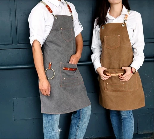 Potective Suit Canvas Bib Leather Chef Kitchen Apron Women Men Barista Bartender Pockets Home Barber Coffee Restaurant
Potective Suit Canvas Bib Leather Chef Kitchen Apron Women Men Barista Bartender Pockets Home Barber Coffee Restaurant