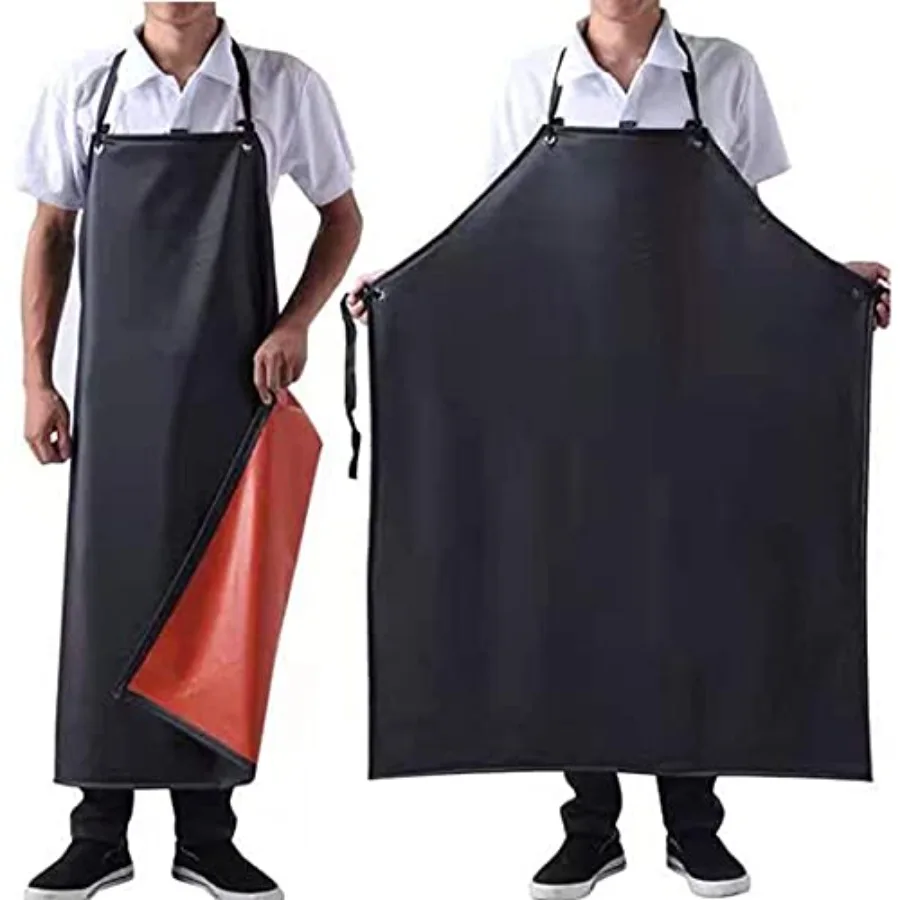 Men's Black Waterproof Rubber Vinyl Work Apron- 43"x29" Heavy Duty Model, Best for Staying Dry When Dishwashing, Lab Work, Butc
Men's Black Waterproof Rubber Vinyl Work Apron- 43"x29" Heavy Duty Model, Best for Staying Dry When Dishwashing, Lab Work, Butc