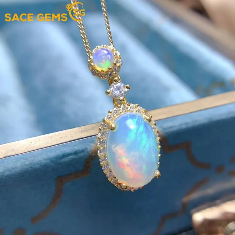 SACE GEMS S925 Sterling Silver Certified 8*12MM Natual Opal Pendant Necklaces for Womne Engagement Cocktail Party Fine Jewelry
SACE GEMS S925 Sterling Silver Certified 8*12MM Natual Opal Pendant Necklaces for Womne Engagement Cocktail Party Fine Jewelry