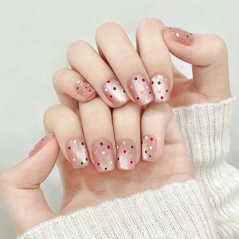 SKY CLOUD 10pcs Handmade Press On Nails Full Cover Color Polka Dot Design Fake Nail Artificial Manicure Wearable Nail Tips Girls
SKY CLOUD 10pcs Handmade Press On Nails Full Cover Color Polka Dot Design Fake Nail Artificial Manicure Wearable Nail Tips Girls