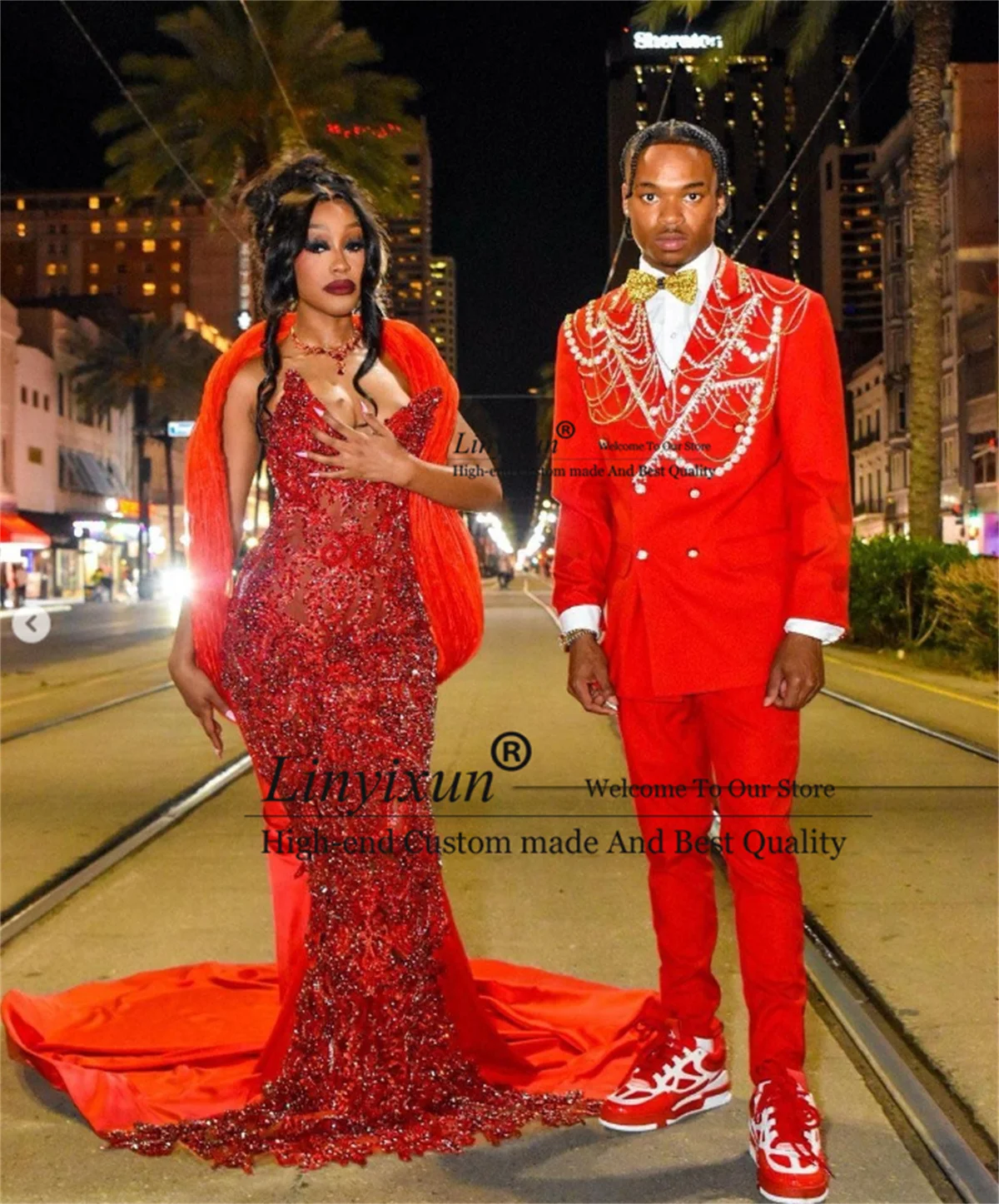 Luxury Jewelry Beaded Tuxedos Men Suit 2 Pieces Sets Groom Prom Blazers Customized Double Breasted Slim trajes para hombre
Luxury Jewelry Beaded Tuxedos Men Suit 2 Pieces Sets Groom Prom Blazers Customized Double Breasted Slim trajes para hombre