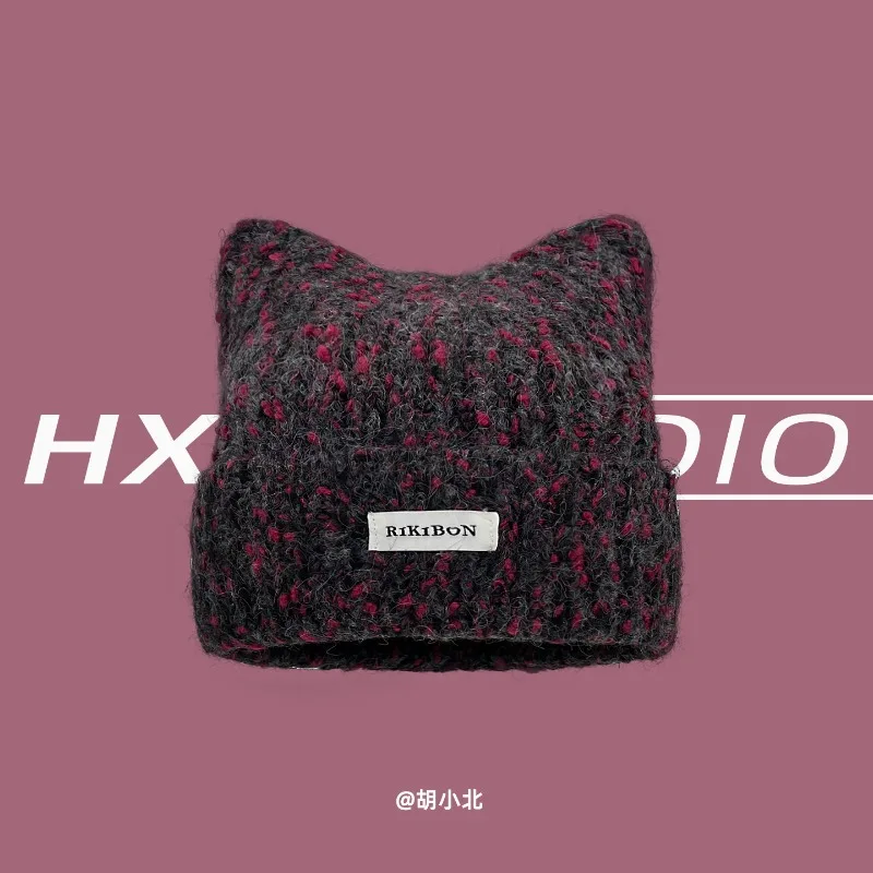 Japanese Mixed Color Cat Ear Knitted Pullover Hat Women's Autumn and Winter Warm Sweet Versatile Ear Protector Skull Beanie Caps
Japanese Mixed Color Cat Ear Knitted Pullover Hat Women's Autumn and Winter Warm Sweet Versatile Ear Protector Skull Beanie Caps