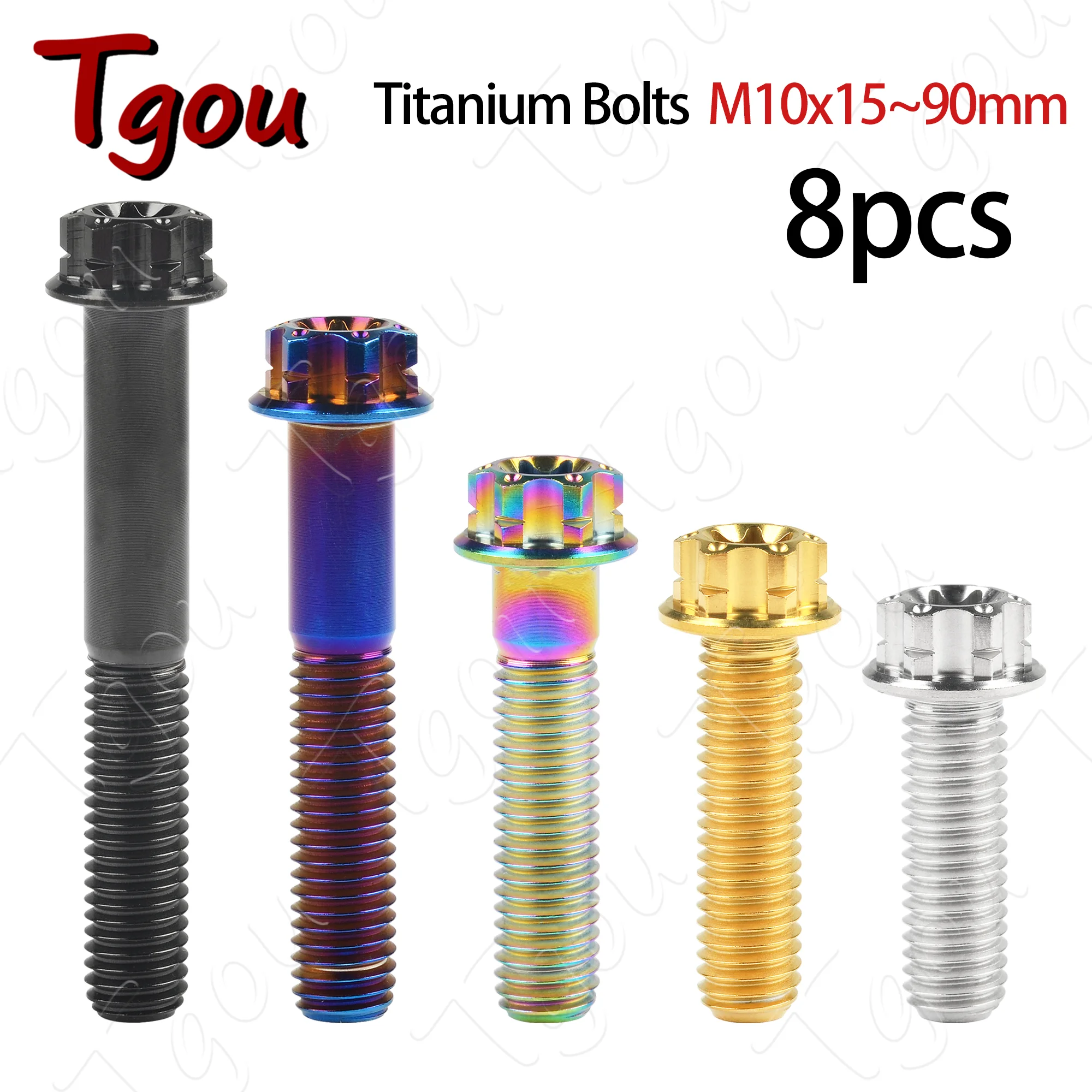 Tgou Titanium Bolt M10x15~90mm Pitch1.25/1.5mm Flange Torx Head Screws for Motorcycle Car Calipers 8pcs
Tgou Titanium Bolt M10x15~90mm Pitch1.25/1.5mm Flange Torx Head Screws for Motorcycle Car Calipers 8pcs