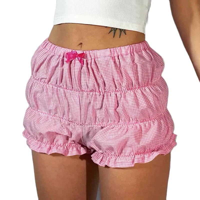 Kawaii Ruched Elastic Rrill Trim Pants Cute Bow Bloomers Shorts Fairy Vintage Plaid Print Knickers Bottom Y2K Retro Bottom
Kawaii Ruched Elastic Rrill Trim Pants Cute Bow Bloomers Shorts Fairy Vintage Plaid Print Knickers Bottom Y2K Retro Bottom