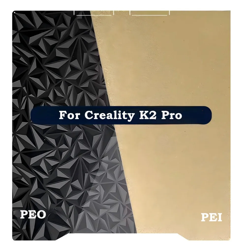For Creality K2 Pro Build Plate Double Sided Smooth Textured PEI PEO Spring Steel Sheet 310x325mm Flexible Strong Adhesion
For Creality K2 Pro Build Plate Double Sided Smooth Textured PEI PEO Spring Steel Sheet 310x325mm Flexible Strong Adhesion