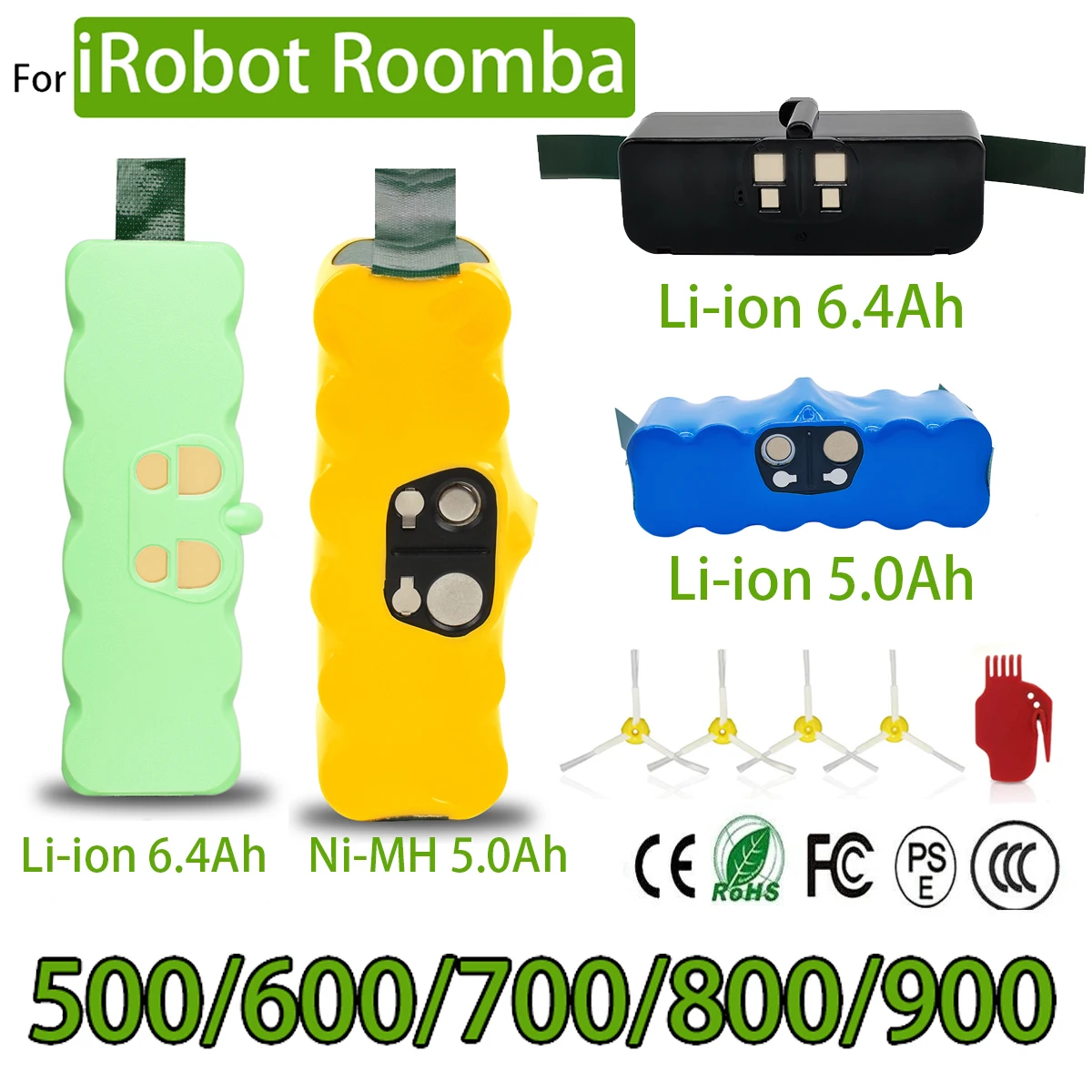 14.4V For iRobot Roomba 500 Vacuum Cleaner Battery 900 600 700 800 785 530 560 650 630 620 650 770 780 Rechargeable Battery
14.4V For iRobot Roomba 500 Vacuum Cleaner Battery 900 600 700 800 785 530 560 650 630 620 650 770 780 Rechargeable Battery
