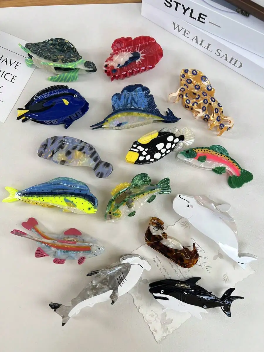 Ocean Theme Acetate Hair Clips Dolphins Whales Fish Jellyfish Claw Clips For Women
Ocean Theme Acetate Hair Clips Dolphins Whales Fish Jellyfish Claw Clips For Women