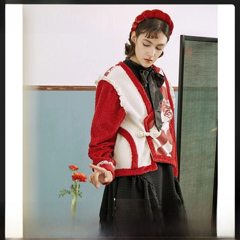 Красный свободный шерстяной кардиган в стиле ретро, новогодний наряд, V-образный вырез, длинный рукав, однотонное пальто-пузырьковка
Красный свободный шерстяной кардиган в стиле ретро, новогодний наряд, V-образный вырез, длинный рукав, однотонное пальто-пузырьковка