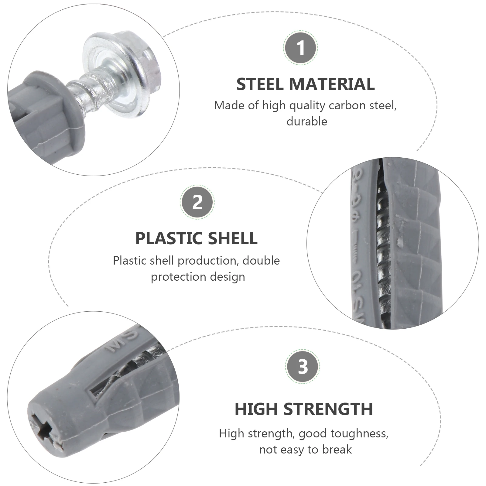 6pcs Install Expansion Screws Drywall Anchors Self Drilling Carbon Steel Screws Plastic Hollow Wall Anchors Rust Resistant
6pcs Install Expansion Screws Drywall Anchors Self Drilling Carbon Steel Screws Plastic Hollow Wall Anchors Rust Resistant
