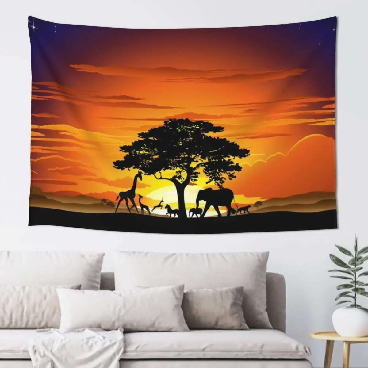 Wild Animals on African Savanna Sunset Tapestry Mushroom Bedrooms Decorations Bathroom Decor Tapestry
Wild Animals on African Savanna Sunset Tapestry Mushroom Bedrooms Decorations Bathroom Decor Tapestry