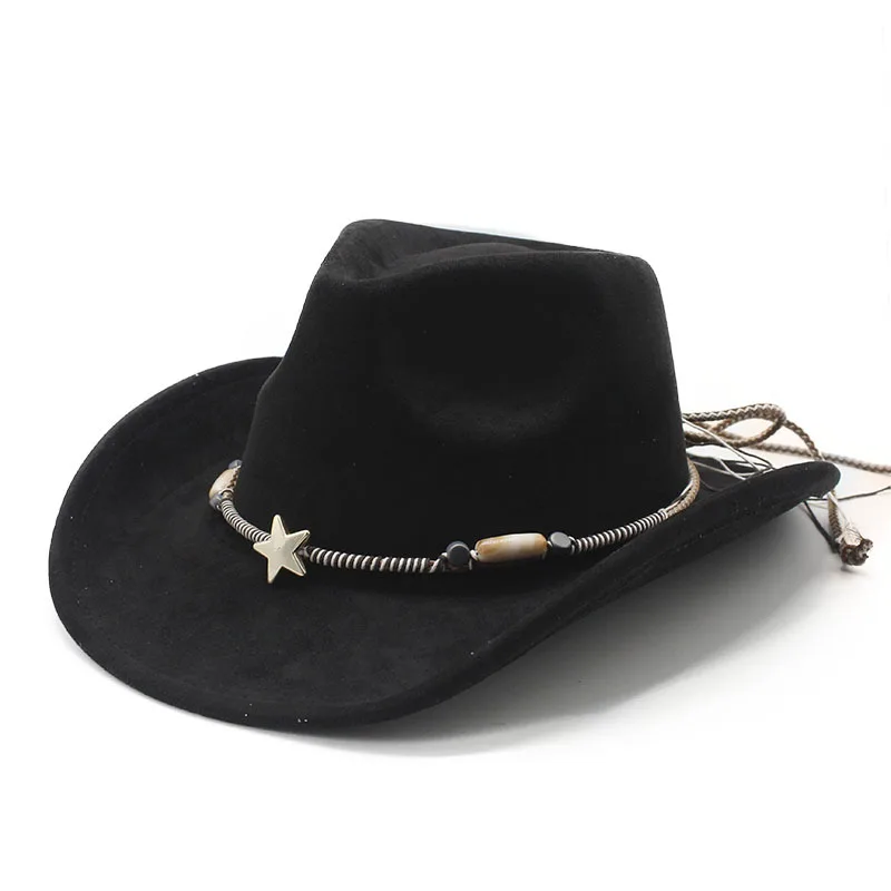 Men's All-Season Gentleman Cowboy Hat - Cotton-Poly Hat (57-58cm) with Metal Decor Band for Daily Wear
Men's All-Season Gentleman Cowboy Hat - Cotton-Poly Hat (57-58cm) with Metal Decor Band for Daily Wear