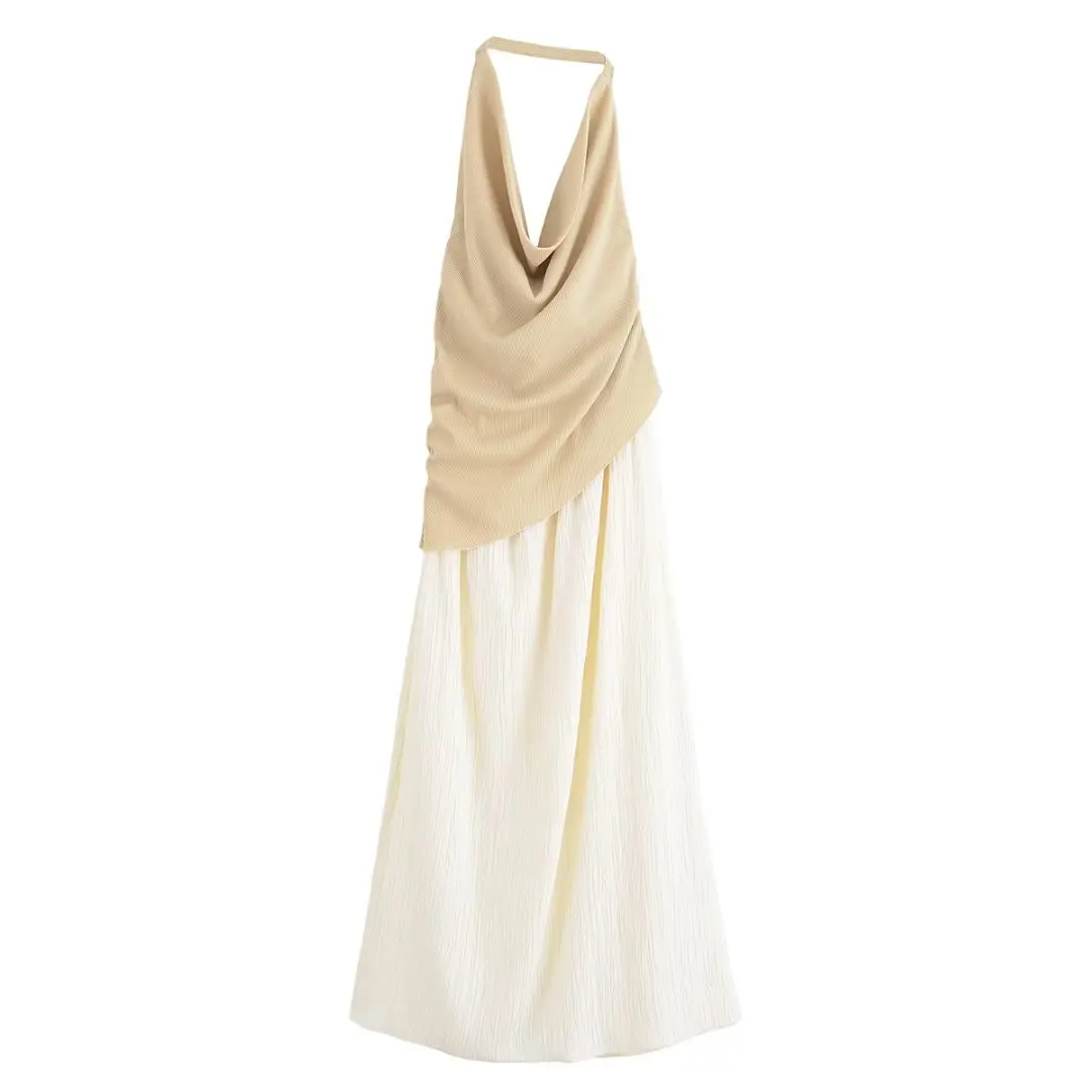 BM&MD&ZA Women's Elegant Sexy Sleeveless Off Shoulder Halter Neck Camisole Asymmetric Contrast Color Blocking Midi Length Dress
BM&MD&ZA Women's Elegant Sexy Sleeveless Off Shoulder Halter Neck Camisole Asymmetric Contrast Color Blocking Midi Length Dress