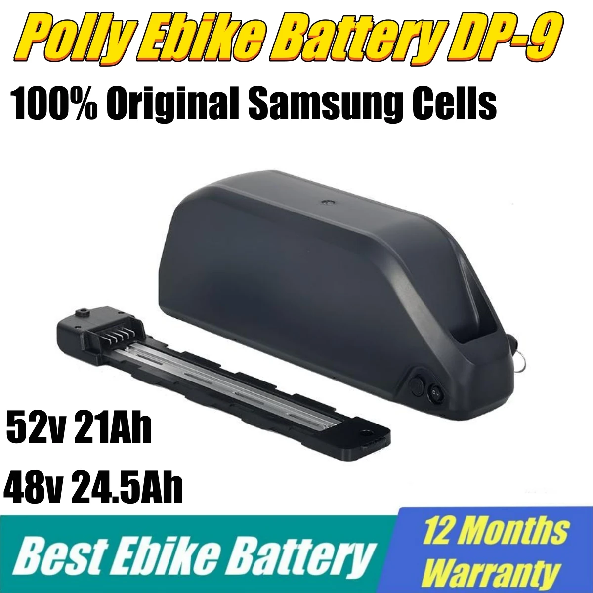 Polly Ebike Battery 48v 24.5Ah 21ah 19.2ah with Samsung Lithium Cell 52V Downtube Electric Bicycle Batteries for 1000W
Polly Ebike Battery 48v 24.5Ah 21ah 19.2ah with Samsung Lithium Cell 52V Downtube Electric Bicycle Batteries for 1000W