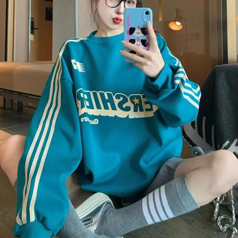 Autumn Winter Trend Printing O-neck Sweatshirts Female Casual All-match Letter Striped Pullovers Women Clothes Loose Top Tee
Autumn Winter Trend Printing O-neck Sweatshirts Female Casual All-match Letter Striped Pullovers Women Clothes Loose Top Tee