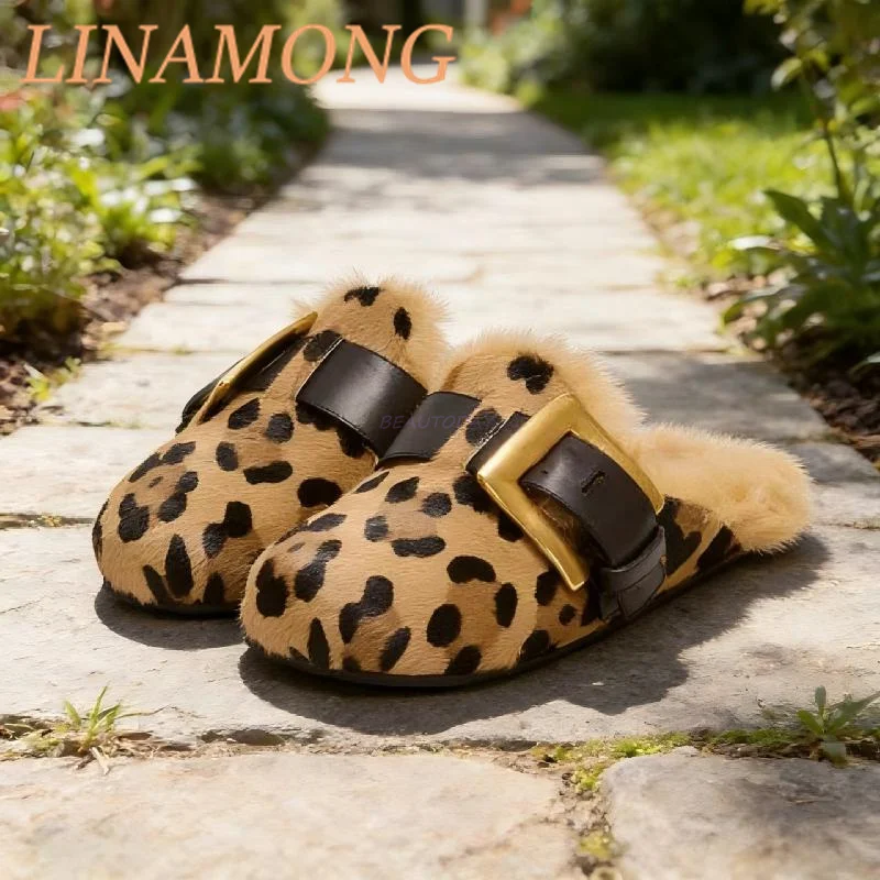 Leopard Print Velvet Wrapped Cotton Slippers Belt Buckle Decoration Flat Bottomed Feet Comfortable Wearing Outerwear Slippers
Leopard Print Velvet Wrapped Cotton Slippers Belt Buckle Decoration Flat Bottomed Feet Comfortable Wearing Outerwear Slippers
