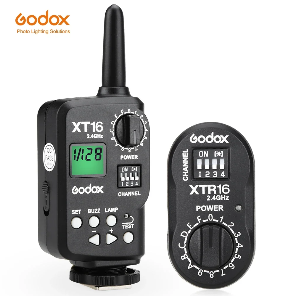 Godox XT-16 Wireless 2.4G Remote Control Flash Trigger + Receiver for Witstro Flash SK,QT,QS,GT,GS,DE,DP Series Studio Flashes
Godox XT-16 Wireless 2.4G Remote Control Flash Trigger + Receiver for Witstro Flash SK,QT,QS,GT,GS,DE,DP Series Studio Flashes