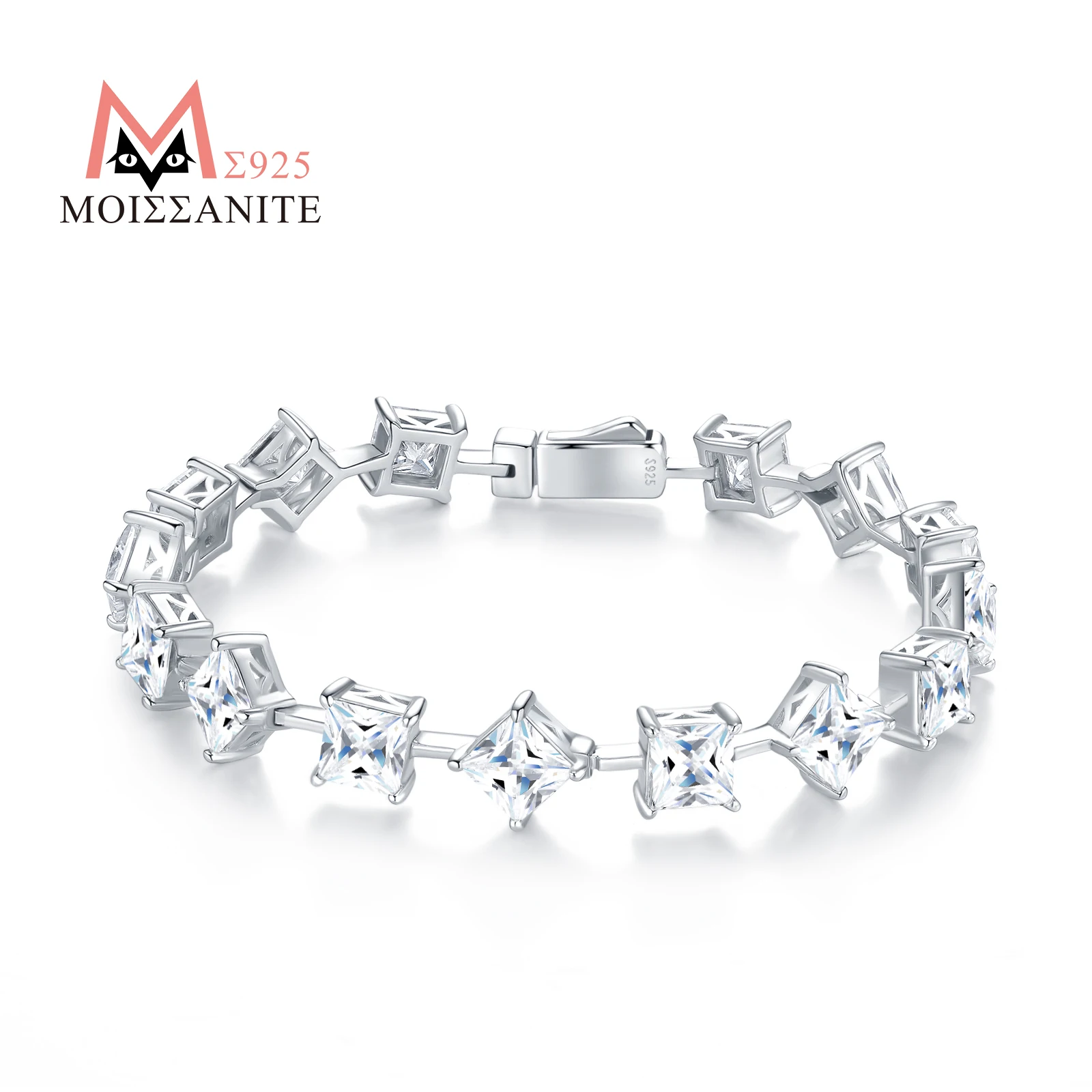 JIUZUAN Square 6x6mm Moissanite Tennis Bracelet S925 Silver 18K Gold Plated Geometric Setting Sparkling Design Women Bracelet 
JIUZUAN Square 6x6mm Moissanite Tennis Bracelet S925 Silver 18K Gold Plated Geometric Setting Sparkling Design Women Bracelet