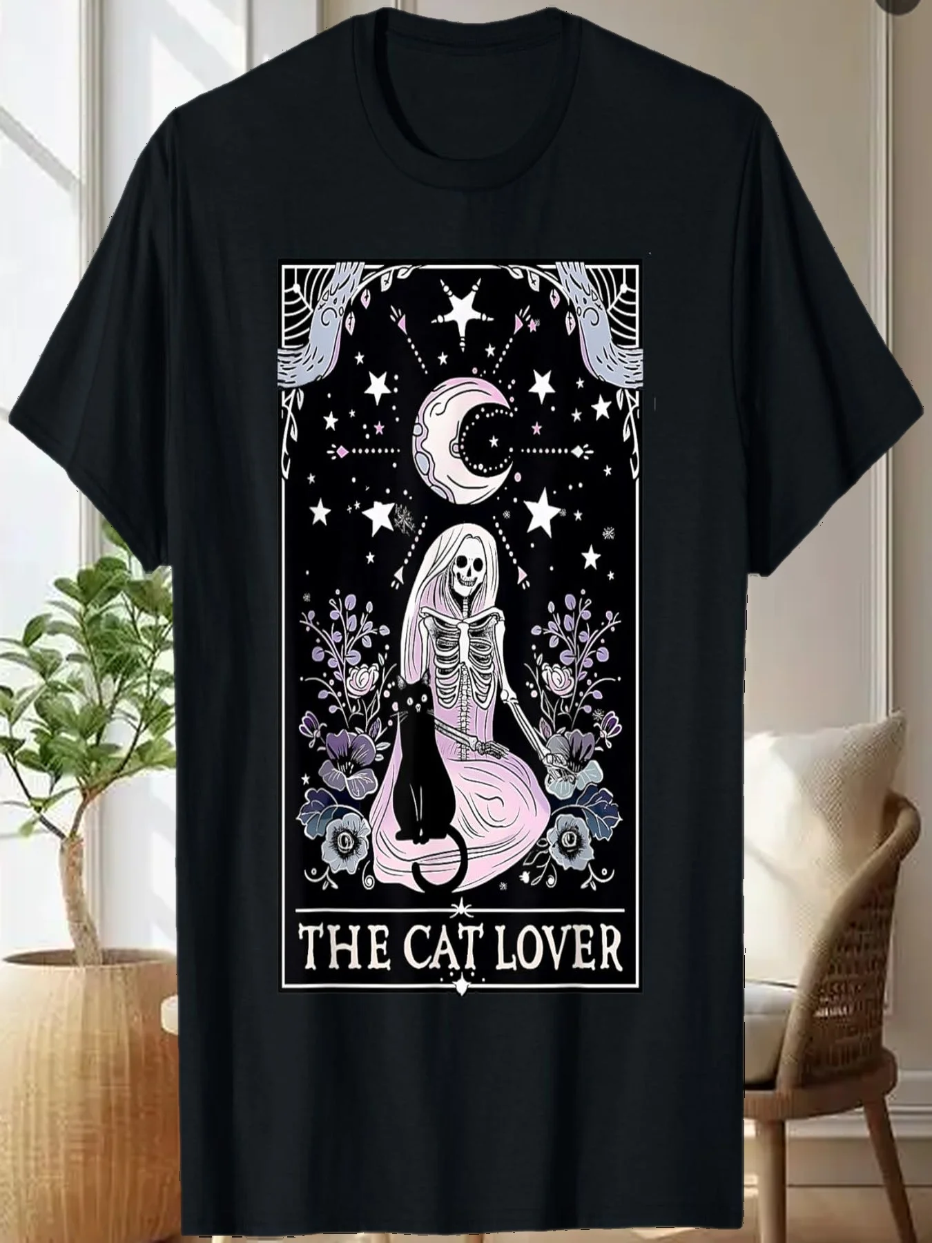 Винтажная женская футболка с изображением Таро, черного кота, скелета, любителя кошки
Винтажная женская футболка с изображением Таро, черного кота, скелета, любителя кошки