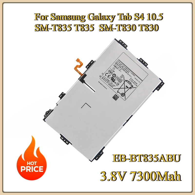Новый аккумулятор EB-BT835ABU 3,8 В 7300 мАч для Samsung Galaxy Tab S4 10,5 SM-T835 T835 SM-T830 T830
Новый аккумулятор EB-BT835ABU 3,8 В 7300 мАч для Samsung Galaxy Tab S4 10,5 SM-T835 T835 SM-T830 T830