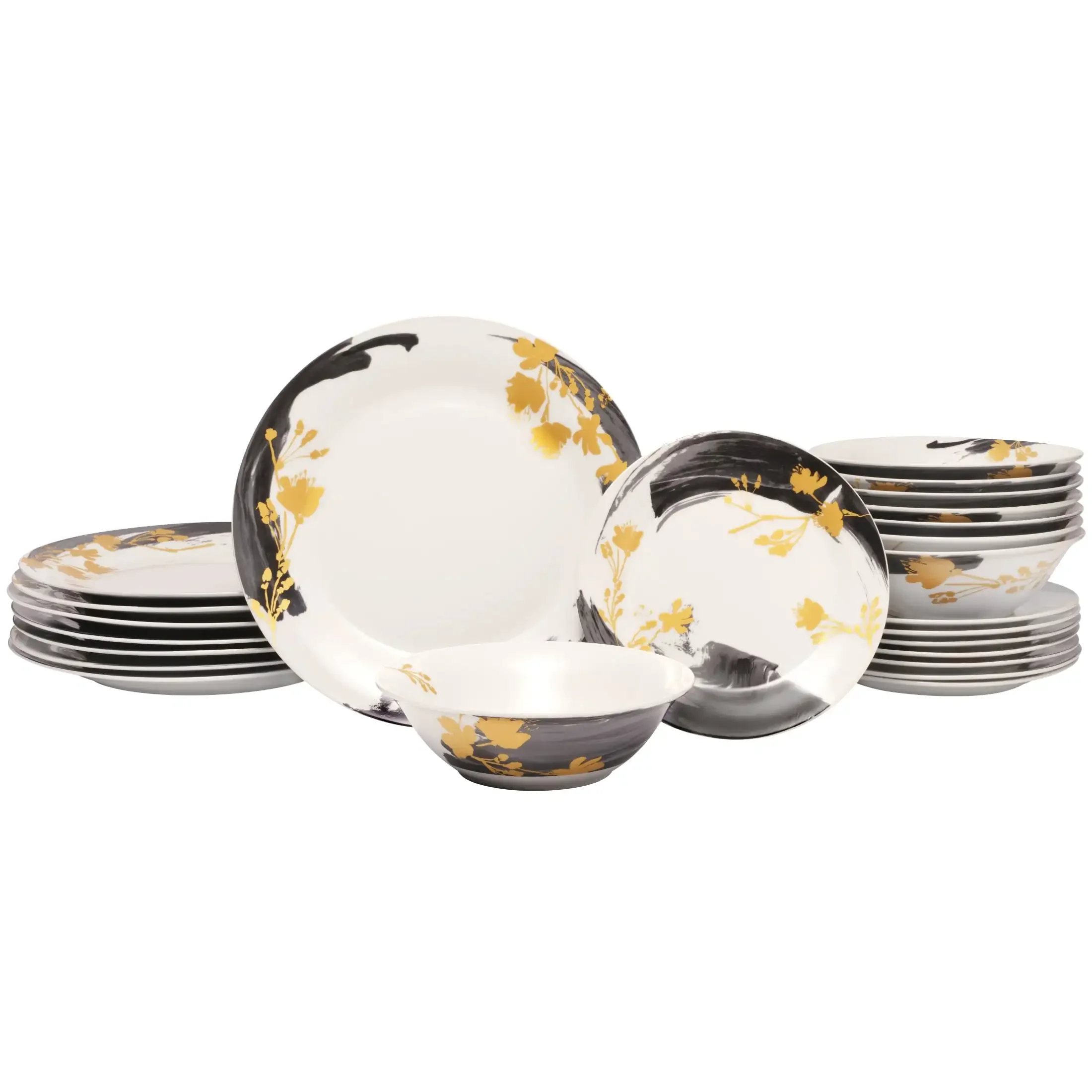 24-piece porcelain tableware set for 8 people with dinner plates bowls cups and saucers
24-piece porcelain tableware set for 8 people with dinner plates bowls cups and saucers