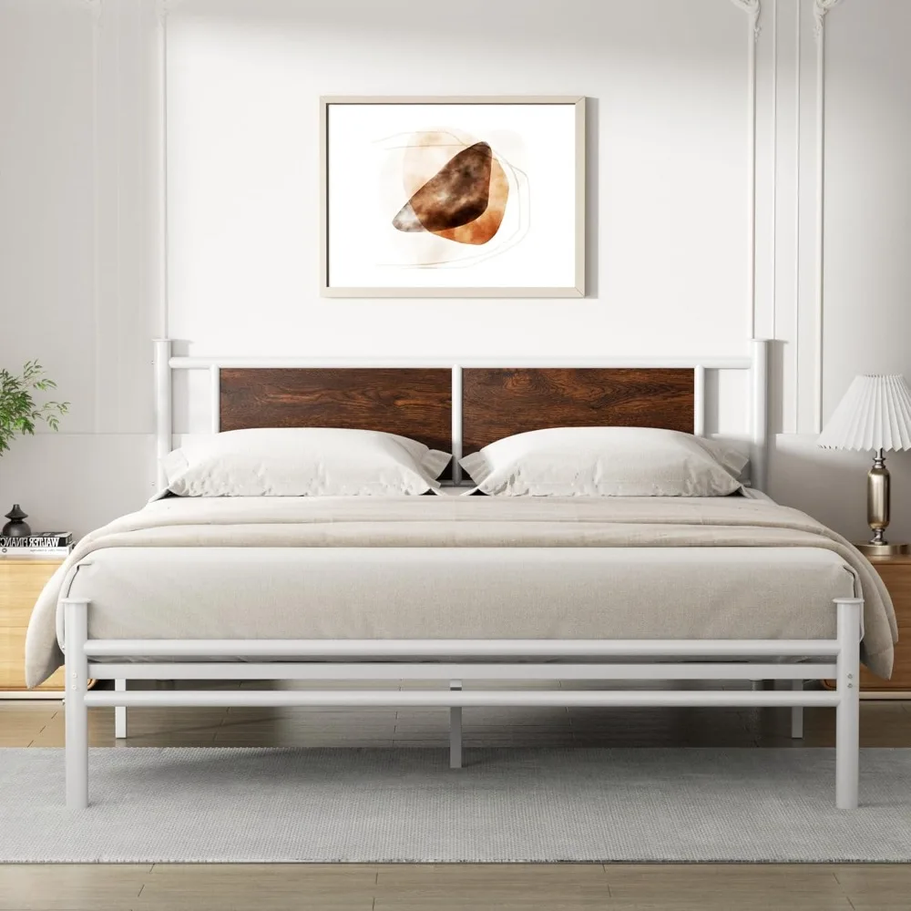 Queen Size Bed Frame with Rustic Wood Headboard, Metal Heavy Duty Platform Frame, Sturdy Steel Slat Support, No Box Spring Neede
Queen Size Bed Frame with Rustic Wood Headboard, Metal Heavy Duty Platform Frame, Sturdy Steel Slat Support, No Box Spring Neede