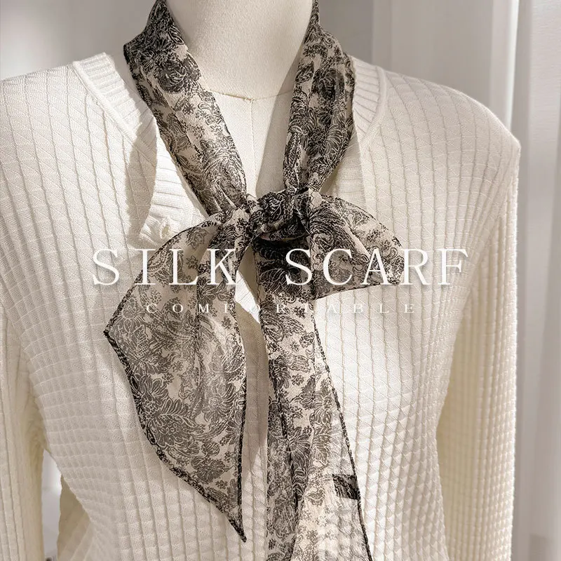 Korean Version Retro Simple 100% Silk Scarf Women Versatile Design Sweet Cool Long Thin Soft Neck Scarves Headband Decorative
Korean Version Retro Simple 100% Silk Scarf Women Versatile Design Sweet Cool Long Thin Soft Neck Scarves Headband Decorative