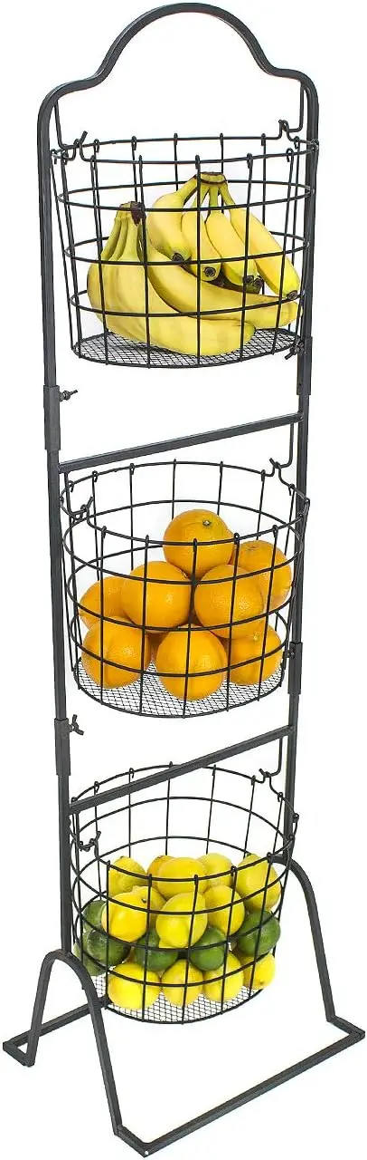 3-Tier Wire Market Basket Stand for Fruit,Vegetables,Toiletries,Household Items,and More,Stylish Tiered Serving Stand Baskets
3-Tier Wire Market Basket Stand for Fruit,Vegetables,Toiletries,Household Items,and More,Stylish Tiered Serving Stand Baskets