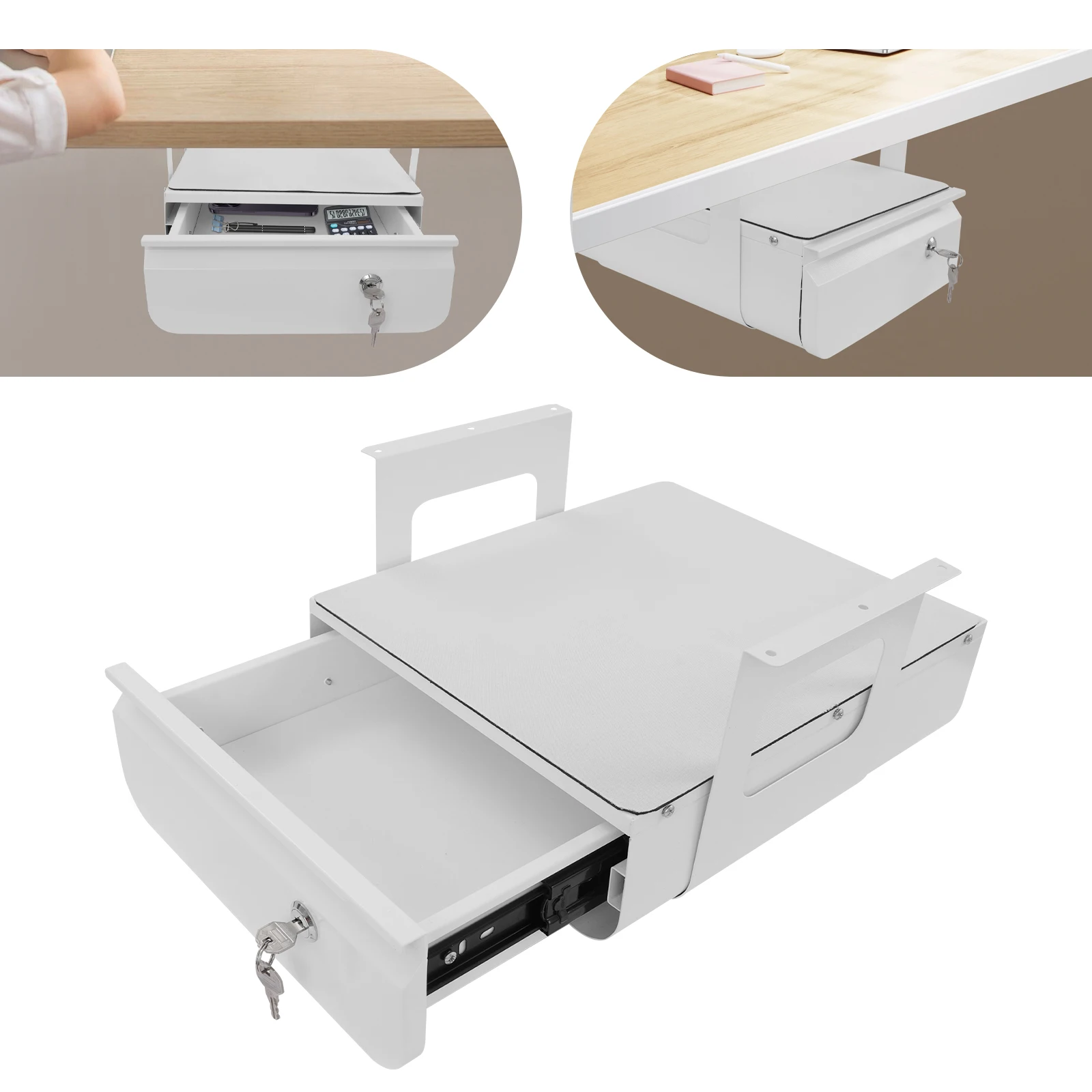 Under Desk Sliding Drawer Anti-rust Steel Lockable Privacy Storage Quiet Lockable Pull-Out Drawer
Under Desk Sliding Drawer Anti-rust Steel Lockable Privacy Storage Quiet Lockable Pull-Out Drawer