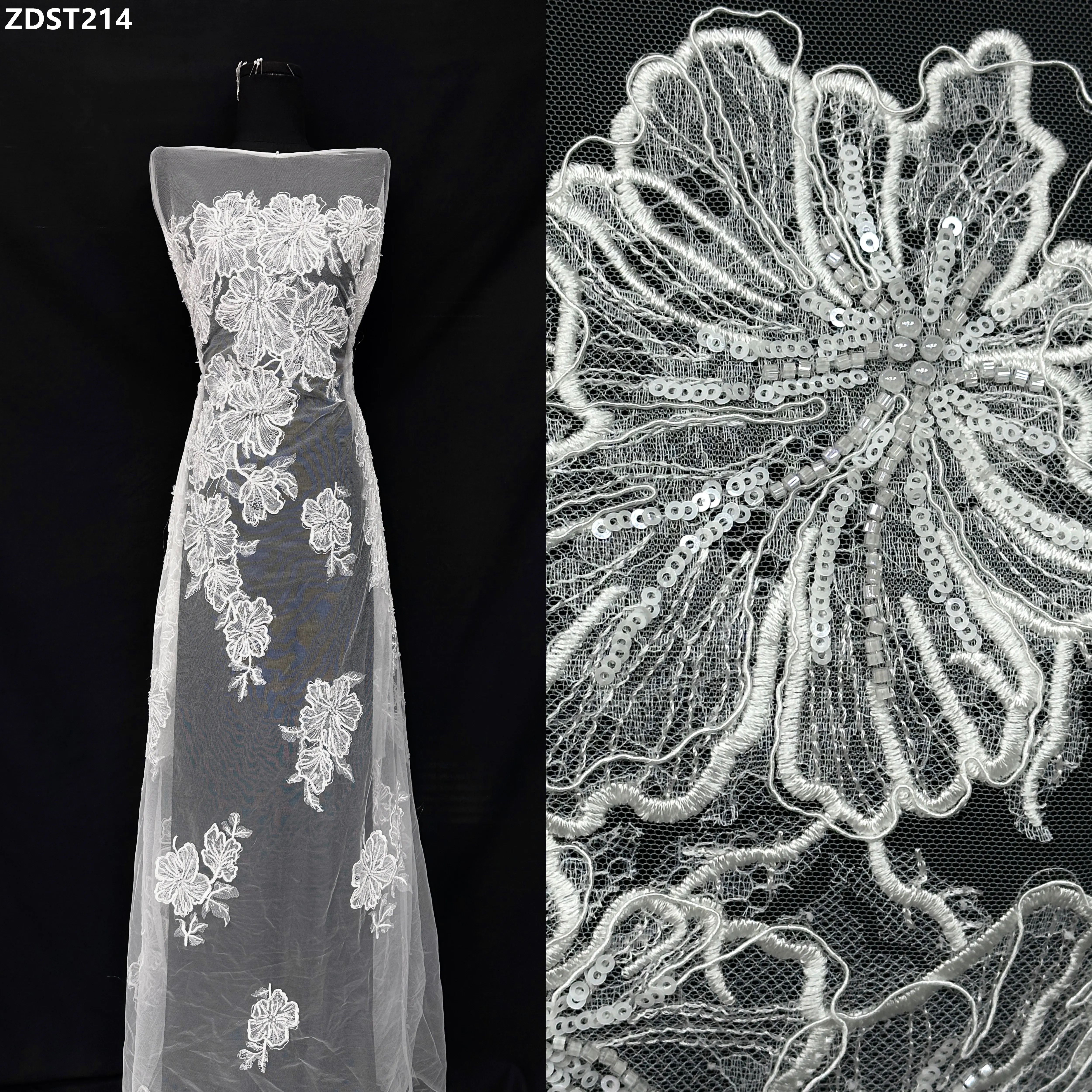 African Sequins Lace Fabric High Quality Handmade Beaded Nigerian French Tulle Material for Wedding Dresses
African Sequins Lace Fabric High Quality Handmade Beaded Nigerian French Tulle Material for Wedding Dresses
