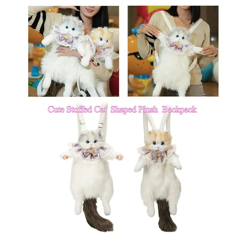Cute Stuffed Cat Doll Backpack Animal Shaped Plush Cat Backpack for Boys Girls Children School Bag Anniversary Birthday Gift
Cute Stuffed Cat Doll Backpack Animal Shaped Plush Cat Backpack for Boys Girls Children School Bag Anniversary Birthday Gift