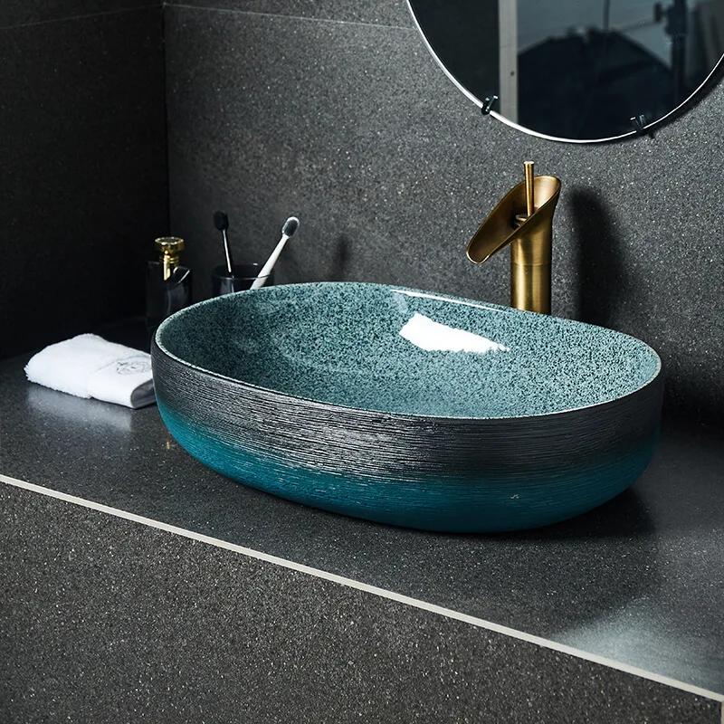 Blue and white painting bathroom vanities chinese Art Counter Top ceramic sink wash basin
Blue and white painting bathroom vanities chinese Art Counter Top ceramic sink wash basin