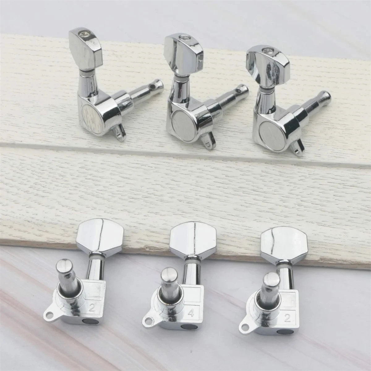 Miwayer 6-Piece Chrome Locking Machine Heads for Guitar - Universal Tuning Pegs Set for Acoustic & Electric Guitars Replacement
Miwayer 6-Piece Chrome Locking Machine Heads for Guitar - Universal Tuning Pegs Set for Acoustic & Electric Guitars Replacement