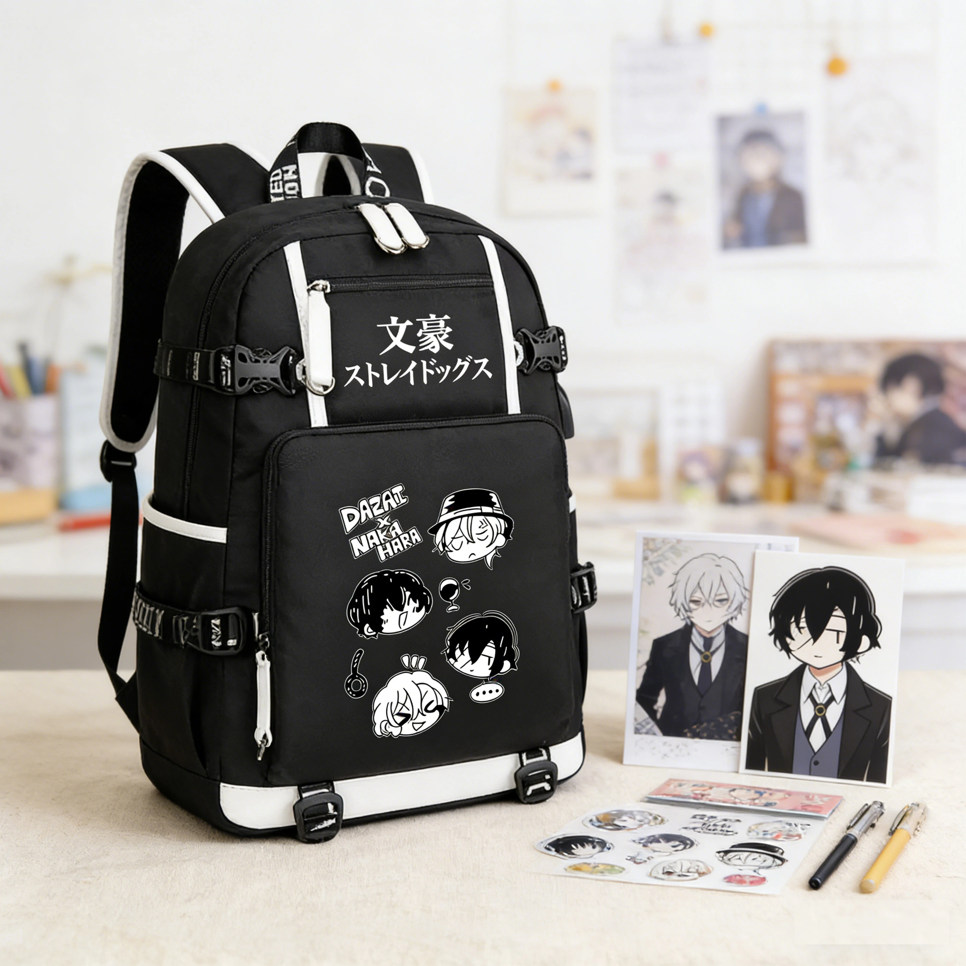 Bungo Stray Dogs Oxford Travel Backpack Large School Bags Anime Bookbag USB Charging Laptop Bagpack Men Black Shoulder Bags
Bungo Stray Dogs Oxford Travel Backpack Large School Bags Anime Bookbag USB Charging Laptop Bagpack Men Black Shoulder Bags